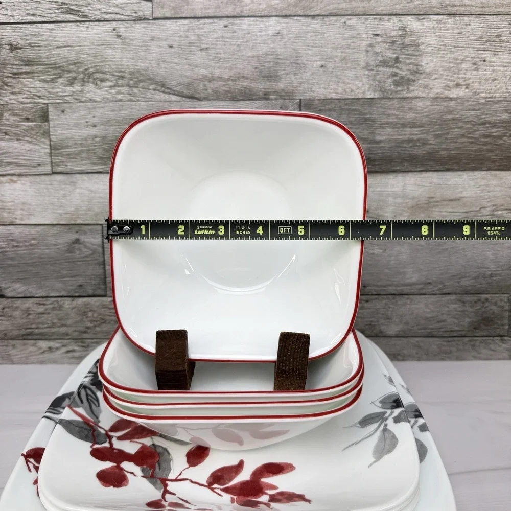 Corelle Kyoto Leaves Plate & Bowl Set 4 - 10.25